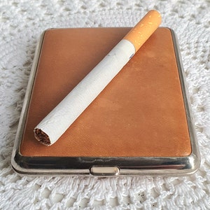 Cigarette case leather case cigarette holder cigarette box case for cigarettes cigarillos Braun Itzehoe Coat of Arms
