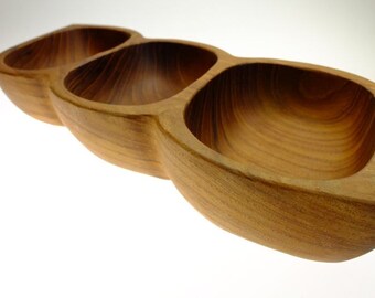 Serving Bowl Snack Bowl Peanut Bowl Supplier Bowl Wooden Bowl Solid Wood Party retro Mid Century vintage