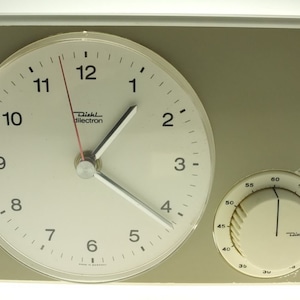 Clock with temp knife kitchen clock wall clock Diehl dilectron vintage retro mid century