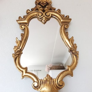 Mirror wall mirror brass mirror frame brass frame romantic brass vintage squiggled candle holder