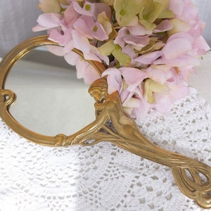 Pocket mirror Mirror Handbag mirror Make-up mirror Brass mirror Hand mirror antique vintage Art Nouveau