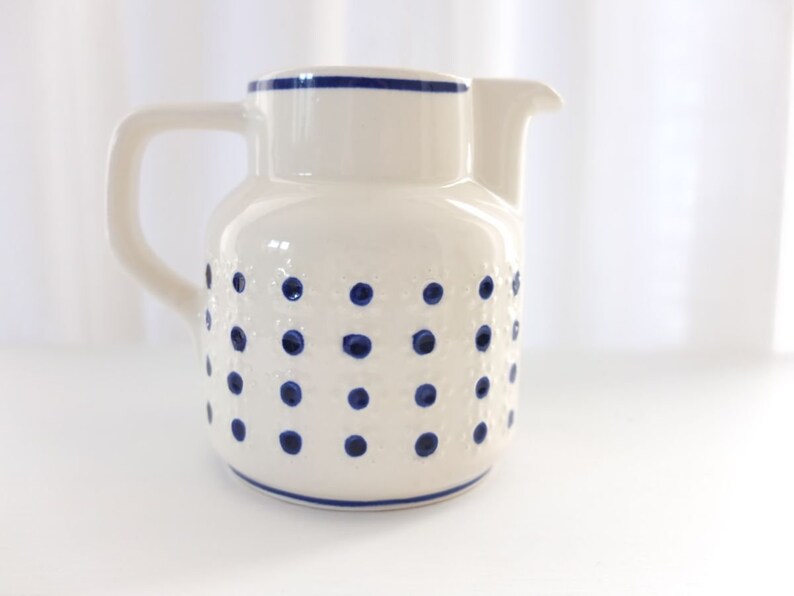 Jug Milk jug Juice jug Ceramic jug waku glazed dots dots flower vase country house country style vintage shabby image 2