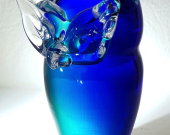 Glass Owl Owl Decorative Owl Murano Italy Murano Glass Decorating Blue Collectible Decorative Glass