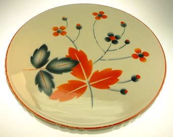 Cake plate Ceramic flower pattern 50 's