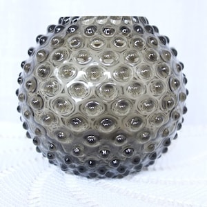 Vase Flower Vase Glass Vase Ball Vase Knob Vase Smoked Glass Vintage Retro