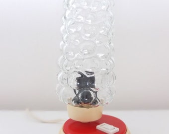 Lampe Stehlampe Tischlampe Glaslampe Hawill rot Blasen retro vintage 70'er Jahre  stylisch pop art bubbles  spacy