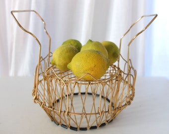 Cesta de pan cesta de frutas frutero cuenco de pan cesta de rollo cesta de huevos cesta de alambre cesta de almacenamiento cesta de metal cocina vintage retro mediados de siglo