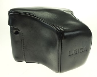 Ledertasche Original Leica R4 / R6 Kamera Bereitschaftstasche in schwarz aus Echtleder Vintage Retro Fotoequipment