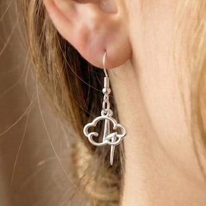 Sterling Silver Cloud Lightning Dangle Earrings