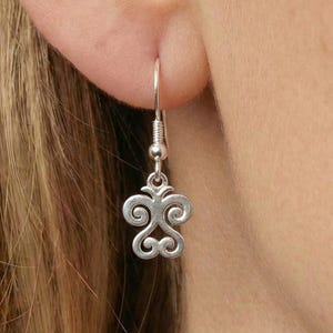 Boucles d'oreilles françaises en forme de rouleau de trèfle en argent 925, bijoux légers pendants quadrilobe