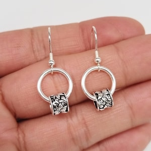 Sterling Silver Lotus Earring, 925 Silver Lotus Earring, Lotus Flower Ear Wire, Floral Earring, Blossom Earring, Women Earring