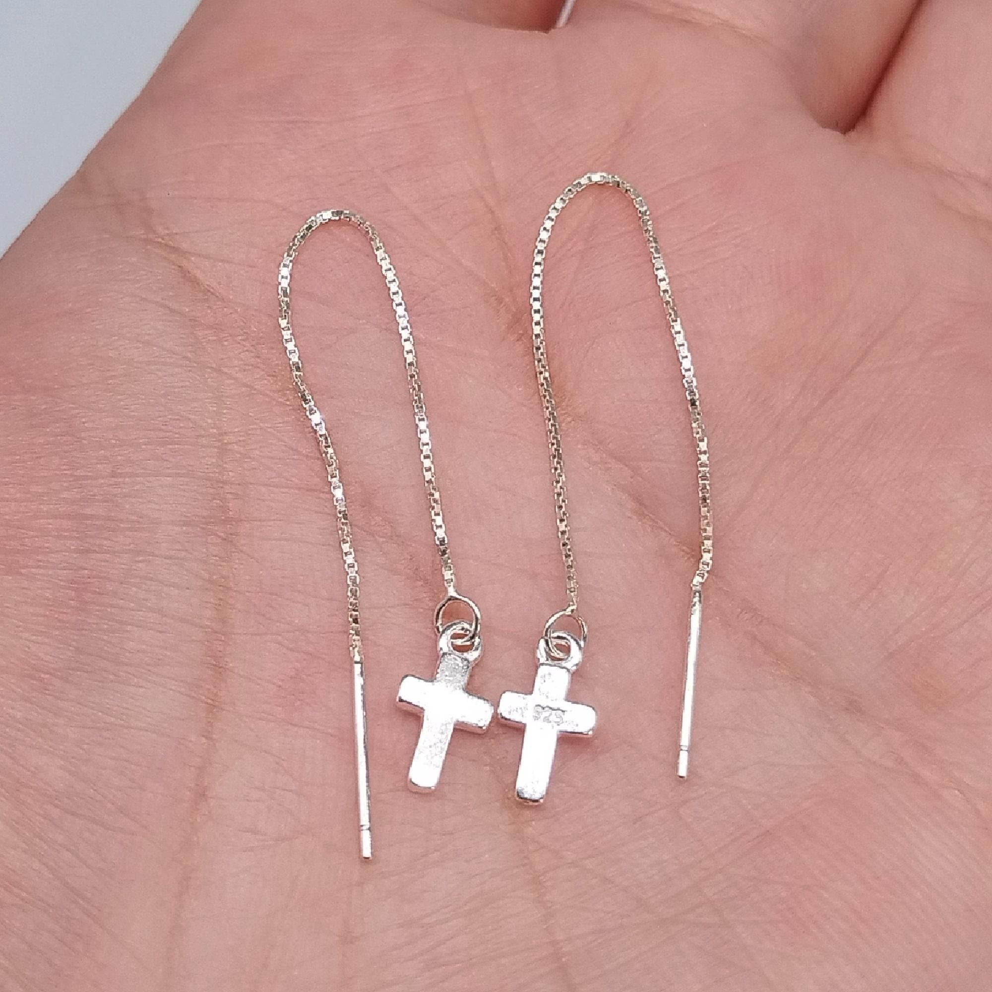 Buy Cross Chain Earrings Online In India - Etsy India