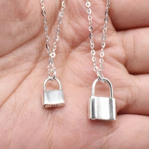 Sterling Silver Padlock Necklace: Small Lock with Cable Chain
