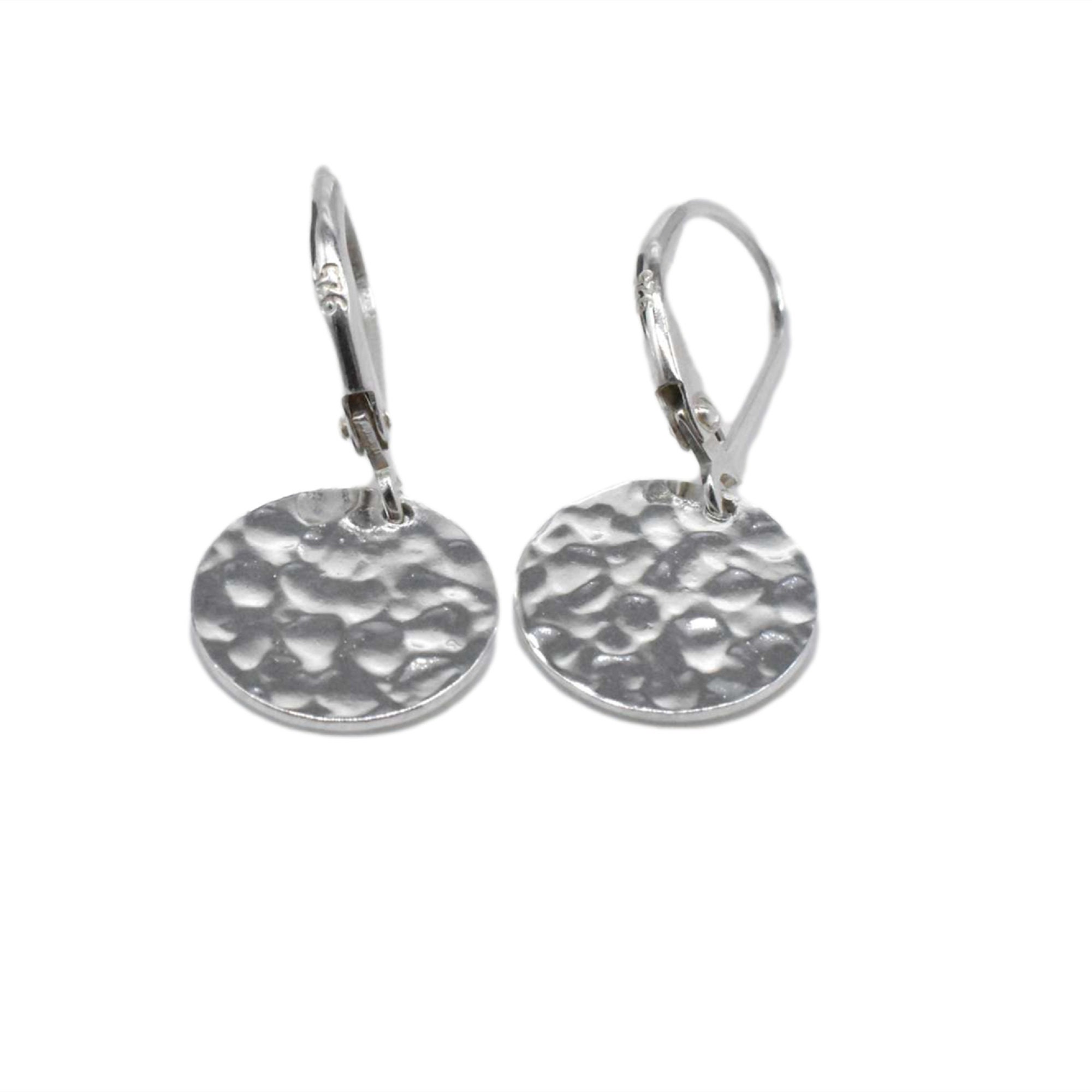 Orecchini A Leva Con Disco Piatto In Argento Per Donna - Bohémien Modello Martello, Gioielli Di Moda
