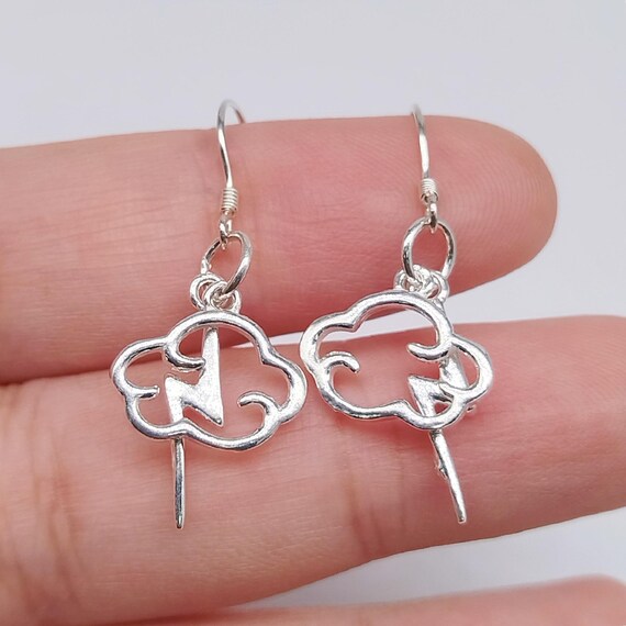 Orecchini in argento sterling, a forma di fulmine