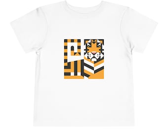 Kijk woest in dit schattige Kids Tiger T-Shirt, kinder dierentuin dieren shirt, stijlvolle kinderen fine art t-shirt, peuter minimalistische tijger t-shirt
