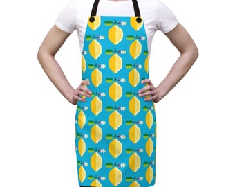 Modern Lemon apron keeps you clean and stylish; modern fruit apron, modern cooking gift, botanical apron, minimalist botanical, lemon gifts