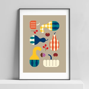 Impresión artística de calabaza de otoño, decoración de otoño, arte de pared de otoño, póster de otoño, decoración de otoño, arte de calabaza, calabazas, color de otoño, diseño moderno, acción de gracias