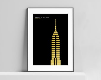Empire State Building architectural print poster for the home or office, modern nyc print, minimalist New York City wall decor, nyc Art Deco
