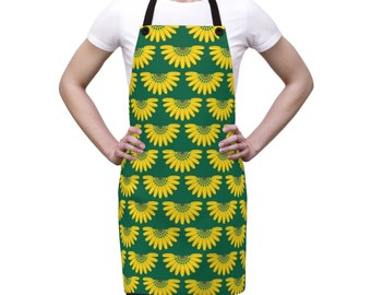 Modern Banana apron keeps you clean & stylish; modern fruit apron, banana pattern, apron for baker, green kitchen apron, foodie kitchen gift