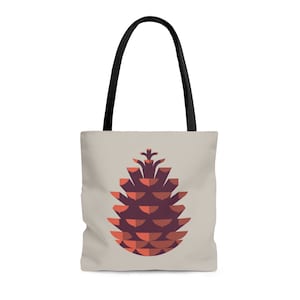 Pine Cone Tote Bag, modern and fashionable tote bag, nature eco bag, reusable grocery bag, botanical tote bag, gift for outdoorsy people