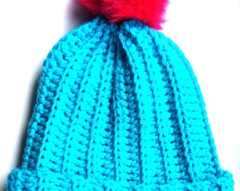 Ribbed beanie hat- Pattern only