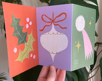 Pack of 3 Concertina Christmas Cards