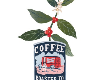 Coffee Plant Vintage Tin (Fine Art Print)