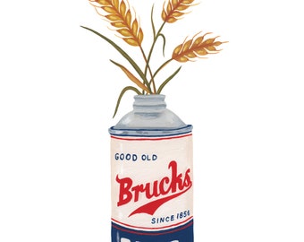 Brucks Beer Wheat Vintage Tin (Fine Art Print)