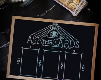 Tarot Reading Mat Cross Stitch Pattern - Witchy Digital PDF Download