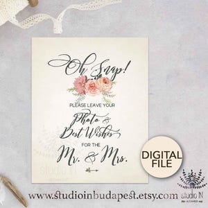 printable wedding guest book sign, boho guest book sign, rustic guest board sign, floral wedding printable, INSTANT DOWNLOAD image 1