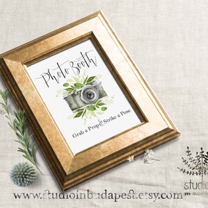 Photo Booth wedding sign, greenery wedding sign, green rustic photo booth sign, foliage wedding digital PRINTABLE, image 2