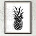 Pineapple Printable, Modern Art, Black and White Printable, Black Pineapple, Abstract Art Home ...