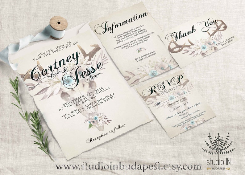 Rustic Wedding Invitation Printable Wedding Invitation - Etsy