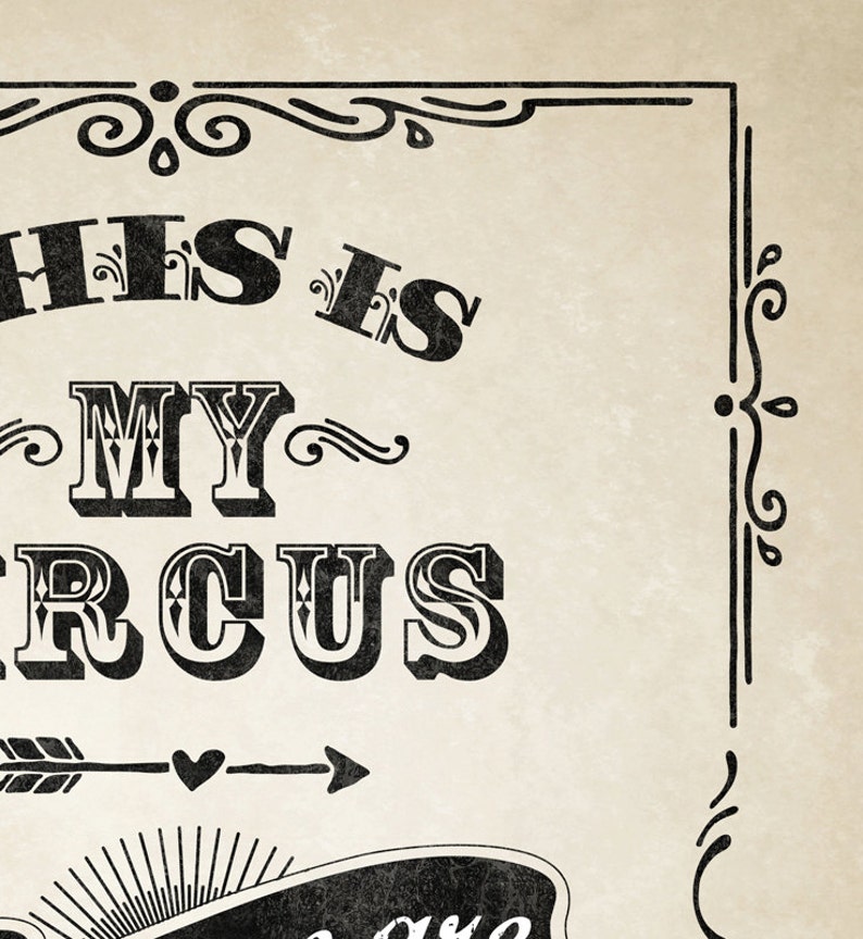 Not my circus not my monkeys, housewares, typography, circus, vintage style funny print, dorm room decor, dorm printable, dorm decor image 2