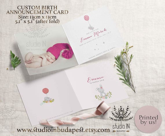birth announcement card baby announcement baby birth card etsy announcement card size