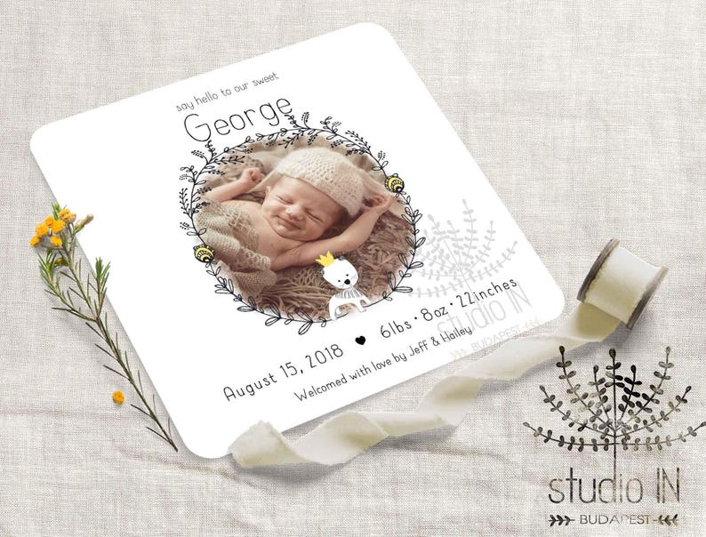 Delivery announcement card, child boy announcement, printable boy or girl delivery card, toddler announcement, fresh new little one photograph card photo regarding Printable Baby Announcement identify Start announcement card, kid boy announcement, printable child beginning card, toddler announcement, refreshing kid picture card