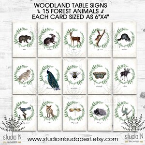 PRINTABLE TABLE SIGN woodland Table sign woodland table image 3