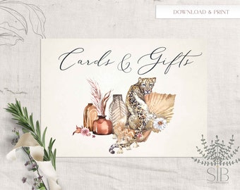 Cards and gifts sign matching to our Savanna set, safari wedding event sign