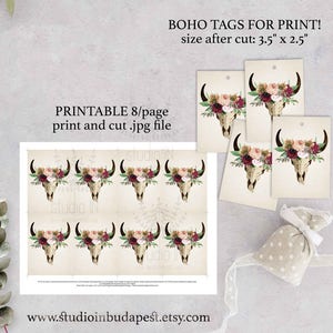 Boho Gift tag floral gift tags printable tags wedding gift image 2