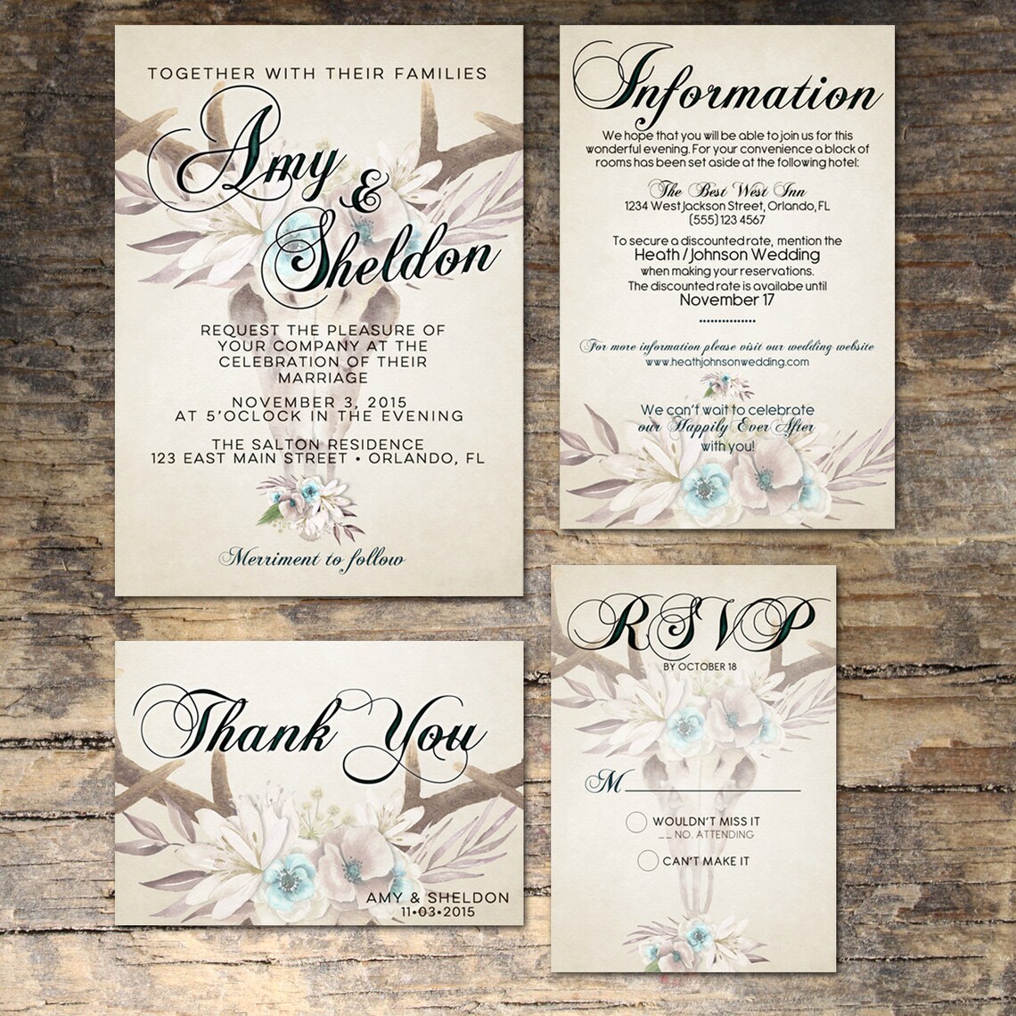 Rustic Wedding Invitation Printable Wedding Invitation - Etsy