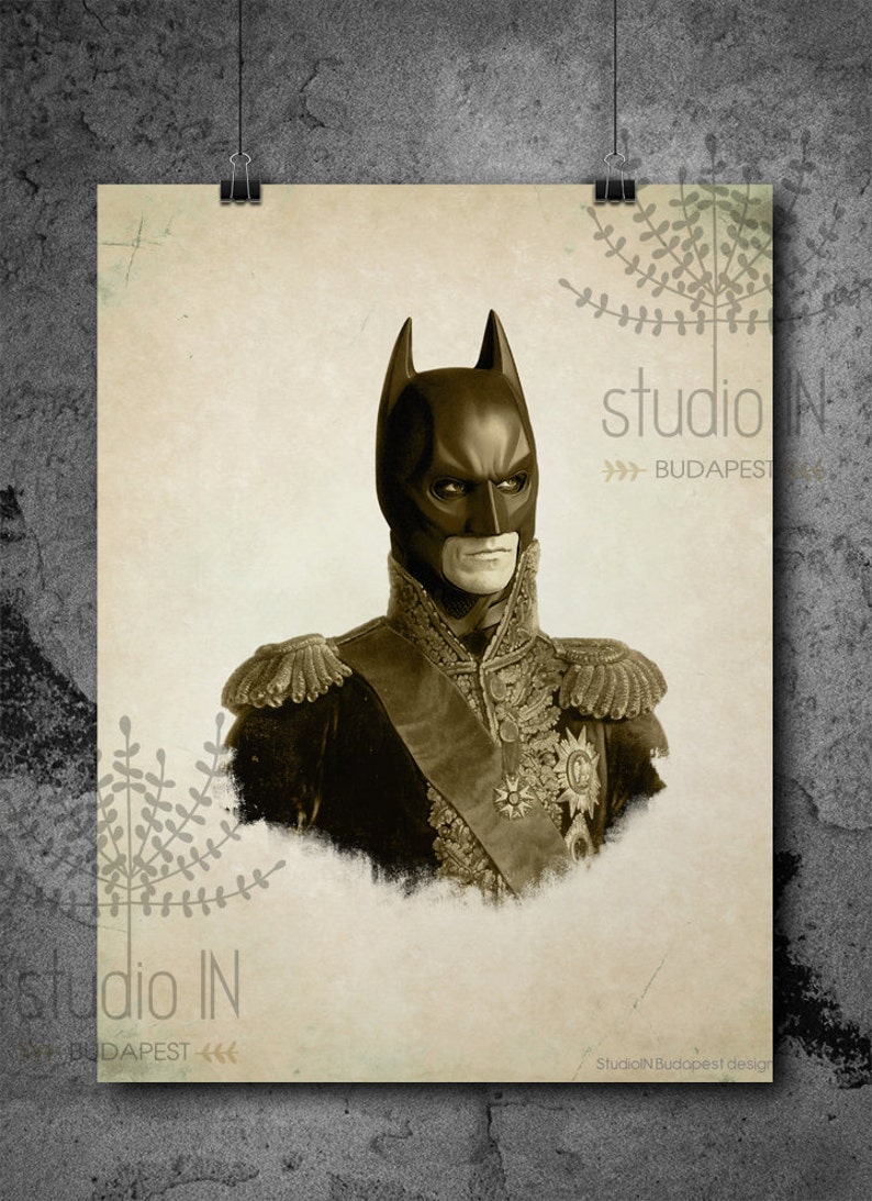 BATMAN vintage style print Batman wall art digital print Etsy