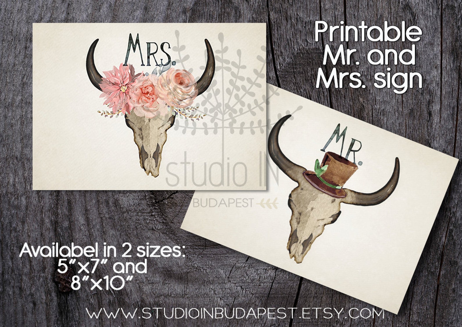 Mr. and Mrs. Sign Printable Wedding Mr. and Mrs. Sign - Etsy