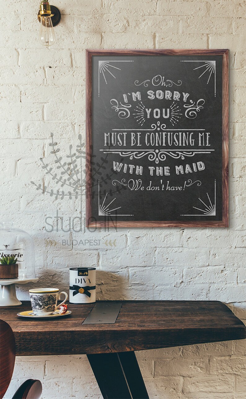 Kitchen chalkboard print, funny chalkboard printable, Dining Room Print, Funny Quote, CHALKBOARD Style Printable, chalkboard funny quote image 2