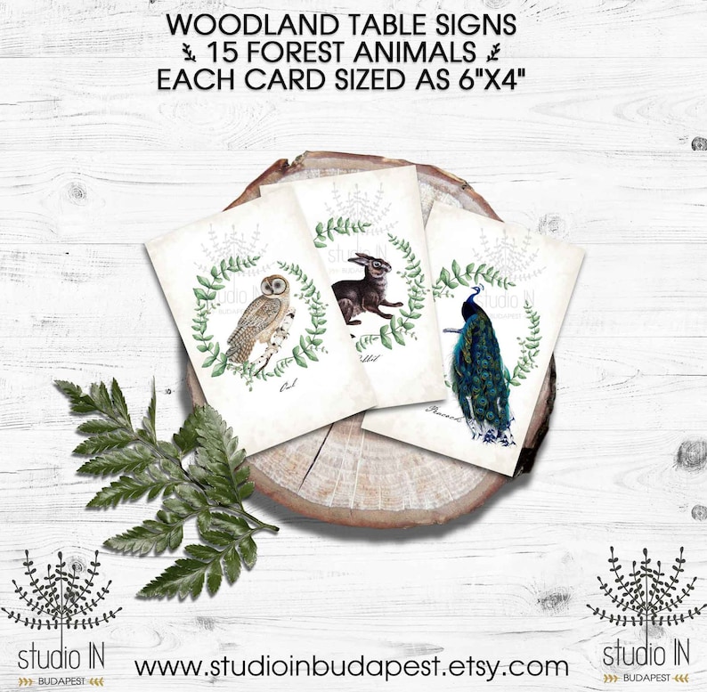 PRINTABLE TABLE SIGN woodland Table sign woodland table image 1