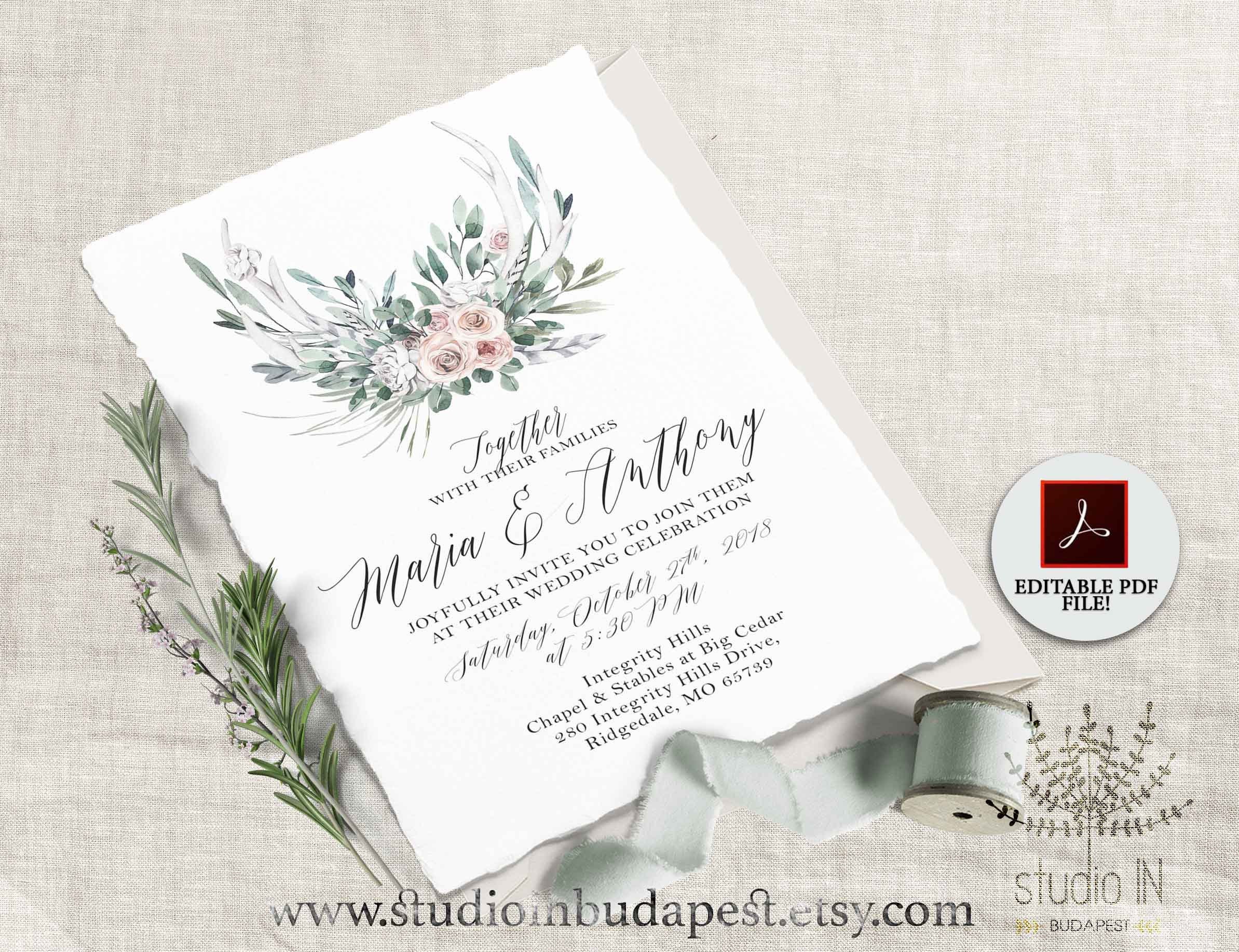 Free Boho Wedding Invitation Templates 5