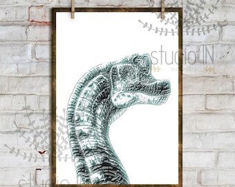 DINOSAUR PRINT #3# - Printable Instant Download, Dino Kids Room Decor, Dino Print, Boy room decor