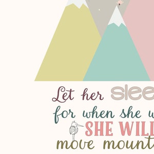 Pastel Printable, A4, Let Her Sleep for When She Wakes She Will Move ...