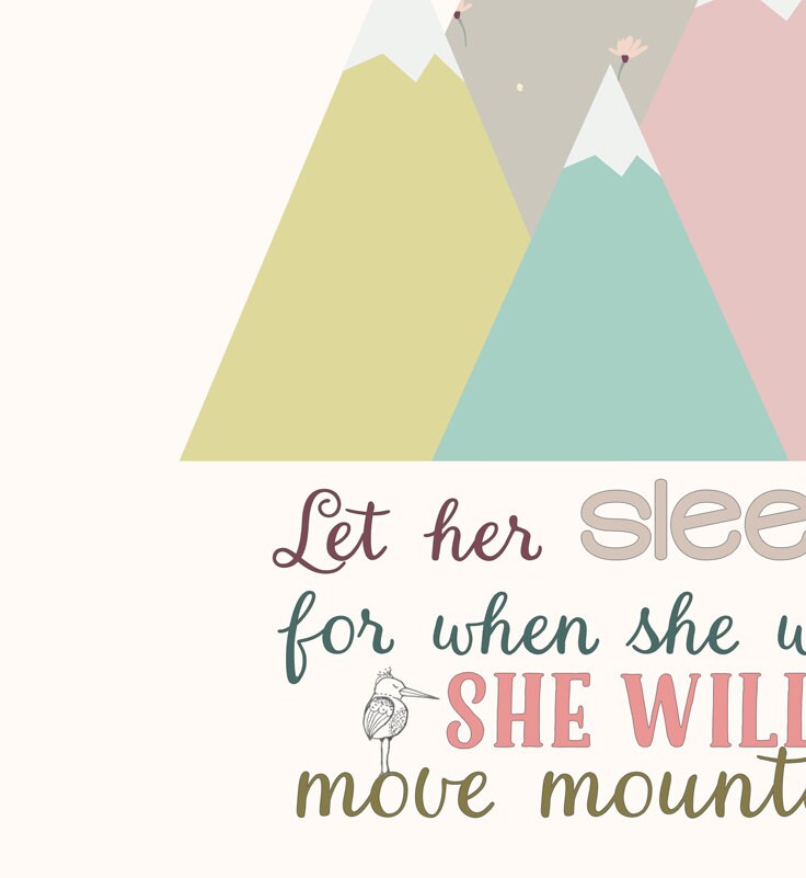 Pastel Printable A4 Let Her Sleep for When She Wakes She - Etsy