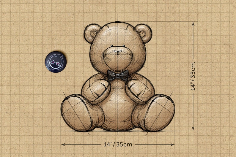 Плюшевый медведь схема. Чертеж плюшевого мишки. Эскиз мишки для игрушки. Медвежонок набросок. Медвежонок эскиз.